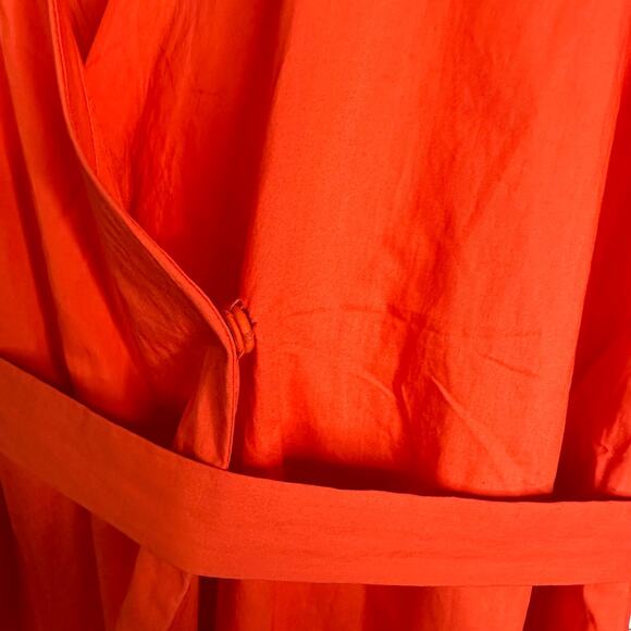 Frnch Womens size Medium Sleeveless Wrap Dress Salmon Red NEW F8522 Chic - Picture 4 of 10